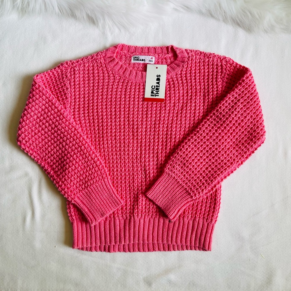 Brand New Epic Threads Little Girls Pink Knit Sweater Size 4T And Size 5